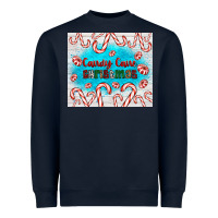 Navy candy cane Christmas Heavyweight Sweatshirt - AdoDesignShop