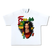 White Free-ish since 1865 black woman Urban Heavy Tee - FaDigitalArtStudio