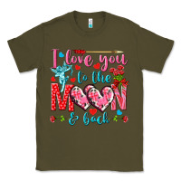 Army Green I love you to the moon and back Valentine's Day Classic Tee - HowdyJamesFarm