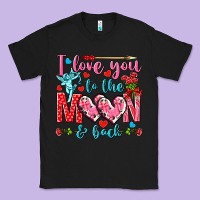I Love You To The Moon And Back Valentine's Day Classic Tee Designed By Howdyjamesfarm