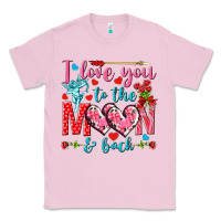 Bubblegum Pink I love you to the moon and back Valentine's Day Classic Tee - HowdyJamesFarm