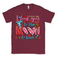 Burgundy I love you to the moon and back Valentine's Day Classic Tee - HowdyJamesFarm
