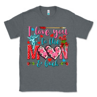 Charcoal Heather I love you to the moon and back Valentine's Day Classic Tee - HowdyJamesFarm