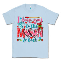 Dusty Blue I love you to the moon and back Valentine's Day Classic Tee - HowdyJamesFarm