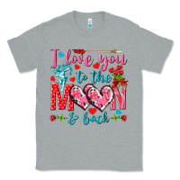 Heather Grey I love you to the moon and back Valentine's Day Classic Tee - HowdyJamesFarm