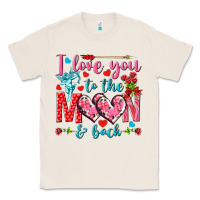 Natural I love you to the moon and back Valentine's Day Classic Tee - HowdyJamesFarm