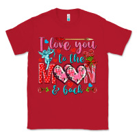 Red I love you to the moon and back Valentine's Day Classic Tee - HowdyJamesFarm
