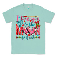 Seafoam I love you to the moon and back Valentine's Day Classic Tee - HowdyJamesFarm