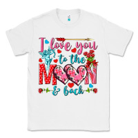 White I love you to the moon and back Valentine's Day Classic Tee - HowdyJamesFarm