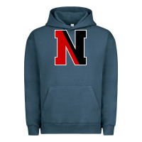 Pigment Midnight Navy Northeastern Gifts, Huskies Long Sleeve Urban Hoodie - DesigneFamous