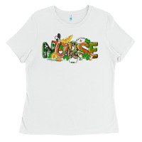 White St. Patrick's Day Nurse Ladies Tee - CowGirlArtShop