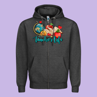 Teacher Life Zipper Hoodie Designed By Adodesignshop