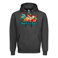 Charcoal Heather teacher life Zipper Hoodie - AdoDesignShop