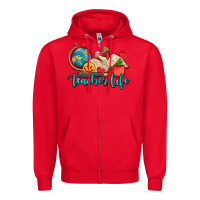 Red teacher life Zipper Hoodie - AdoDesignShop