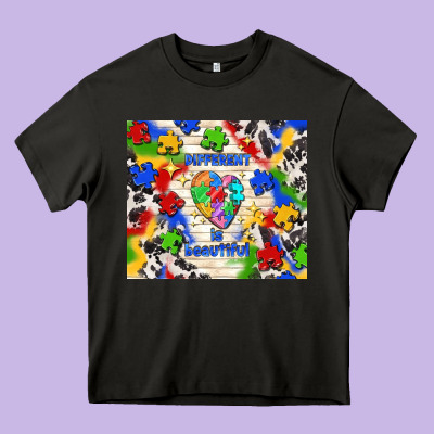 Different Is Beautiful Heavy Core Tee Designed By Tumblerdesignbyshophia