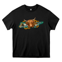 Black tennessee map long haired cow Heavy Core Tee - Jasminsmagicworld