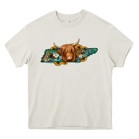Cream tennessee map long haired cow Heavy Core Tee - Jasminsmagicworld