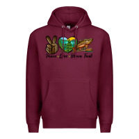 Burgundy Peace Love Brown Trout Premium Hoodie - LillyAllenDesigns