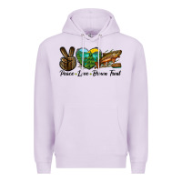 Lilac Peace Love Brown Trout Premium Hoodie - LillyAllenDesigns