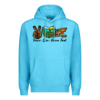 Ocean Blue Peace Love Brown Trout Premium Hoodie - LillyAllenDesigns