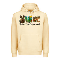Pina Colada Peace Love Brown Trout Premium Hoodie - LillyAllenDesigns