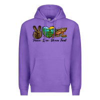 Purple Peace Love Brown Trout Premium Hoodie - LillyAllenDesigns