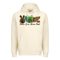 Sandshell Peace Love Brown Trout Premium Hoodie - LillyAllenDesigns