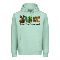 Seafoam Peace Love Brown Trout Premium Hoodie - LillyAllenDesigns