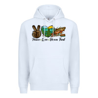 White Peace Love Brown Trout Premium Hoodie - LillyAllenDesigns