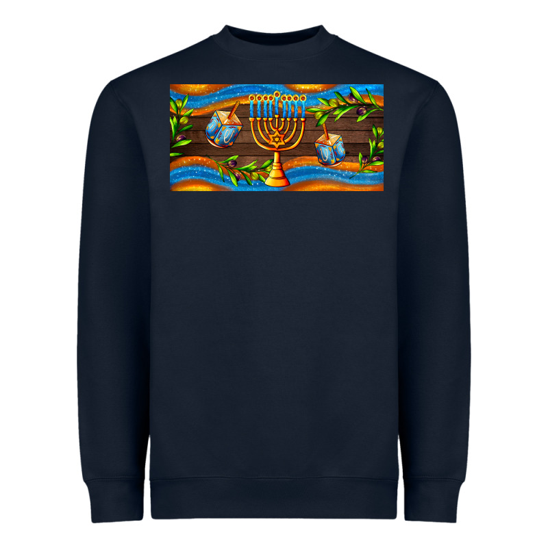 Hanukkah With Candlestick Heavyweight Sweatshirt by AdoDesignShop | Teevron