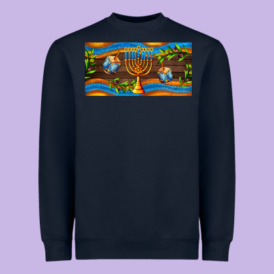 Hanukkah With Candlestick Heavyweight Sweatshirt Designed By Adodesignshop