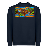 Navy hanukkah with candlestick Heavyweight Sweatshirt - AdoDesignShop