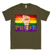 Army Green lgbtq  flag and hand pride Classic Tee - Artiststas