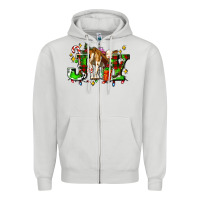 Dove Grey joy with baby cow and christmas gifts mistletoe Zipper Hoodie - AdoDesignShop
