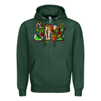 Sports Green joy with baby cow and christmas gifts mistletoe Zipper Hoodie - AdoDesignShop
