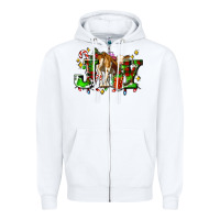 White joy with baby cow and christmas gifts mistletoe Zipper Hoodie - AdoDesignShop