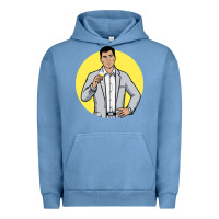 Pigment Pebble Blue sterling archer Urban Hoodie - DesigneFamous