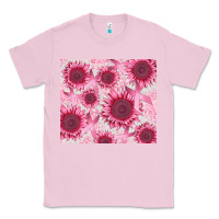 Bubblegum Pink breast cancer sunflower Classic Tee - CowGirlArtShop