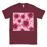 Burgundy breast cancer sunflower Classic Tee - CowGirlArtShop