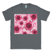 Charcoal Heather breast cancer sunflower Classic Tee - CowGirlArtShop