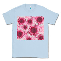 Dusty Blue breast cancer sunflower Classic Tee - CowGirlArtShop