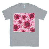Heather Grey breast cancer sunflower Classic Tee - CowGirlArtShop