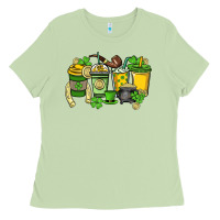 Matcha St. Patrick's Day coffee cups Ladies Tee - HowdyJamesFarm