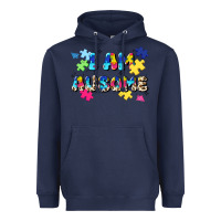 Navy i am ausome Heavyweight Hoodie - JahusDesignShop