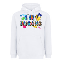 White i am ausome Heavyweight Hoodie - JahusDesignShop
