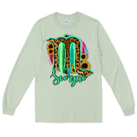 Matcha Scorpio Zodiac Sign Sunflower Leopard Serape Long Sleeve Tee - RanaPortraitStore