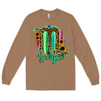 Toasted Coconut Scorpio Zodiac Sign Sunflower Leopard Serape Long Sleeve Tee - RanaPortraitStore