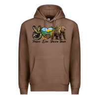 Chestnut Peace Love Brown Bear Premium Hoodie - LillyAllenDesigns