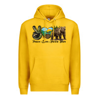 Lemon Peace Love Brown Bear Premium Hoodie - LillyAllenDesigns