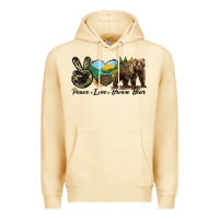 Pina Colada Peace Love Brown Bear Premium Hoodie - LillyAllenDesigns